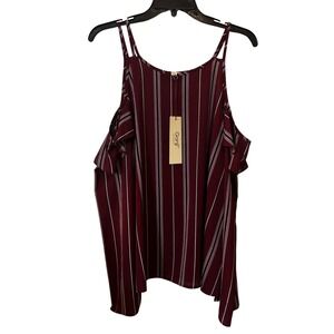 Ganji Los Angeles Women's Medium NWT Cold Shoulder Blouse Striped
